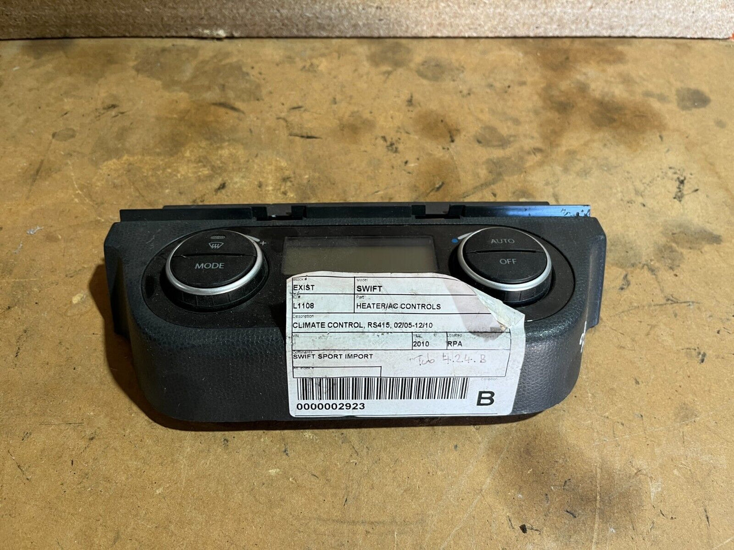 SUZUKI SWIFT SPORT RS415 CLIMATE CONTROL 02/05-12/10