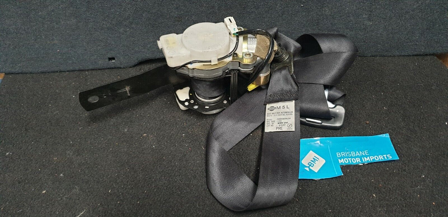 NISSAN SKYLINE R34 SEDAN LEFT FRONT SEAT BELT 1998-02 BUCKLE FASTENED TYPE
