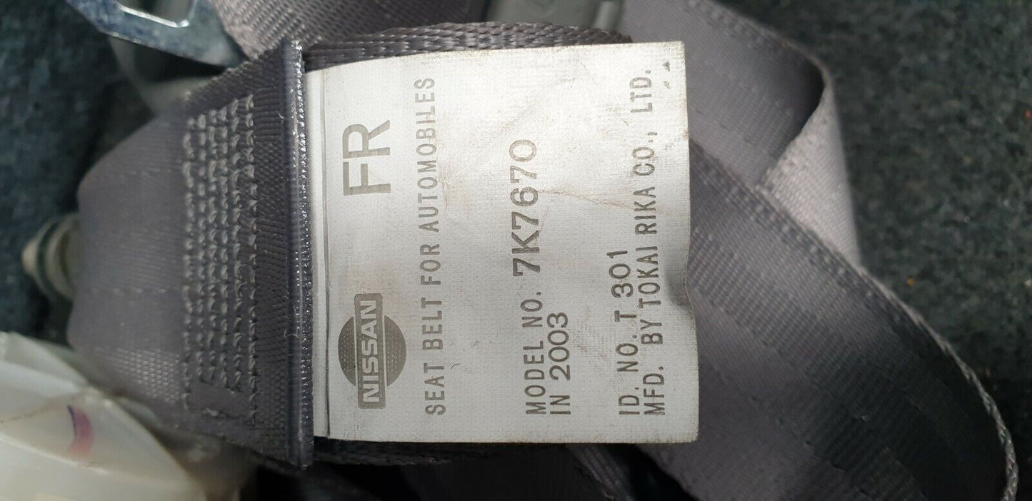 NISSAN CUBE Z11 RIGHT REAR SEAT BELT - GREY