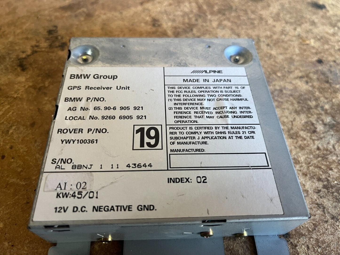 BMW SERIES 7 GPS RECEVER UNIT E65/E66 02/02-12/08
