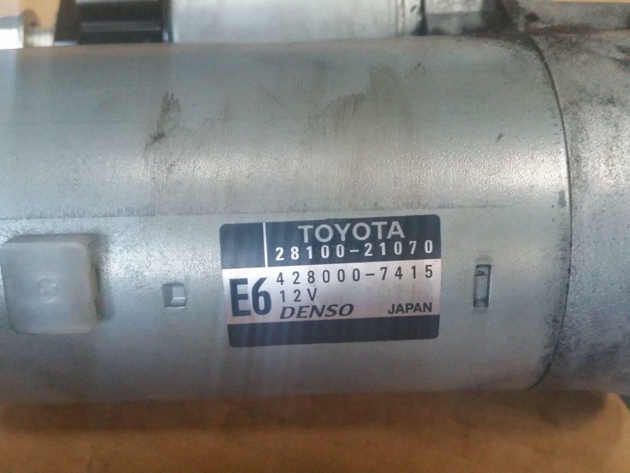 TOYOTA YARIS 130 SERIES 2NZ-FE STARTER MOTOR 28100 21070