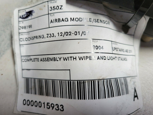 NISSAN 350Z AIR BAG SENSOR/CLOCKSPRING